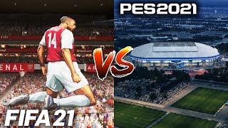 FIFA 21 vs PES 2021 - ESTÁDIOS Comparação | 5 ESTÁDIOS QUE ESTÃO NO FIFA E NO PES