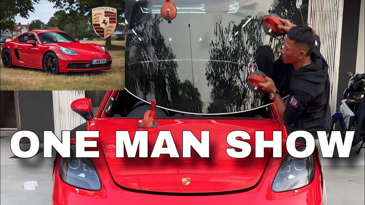 ONE MAN SHOW | Porsche Cayman Windshield Replacement - YouTube