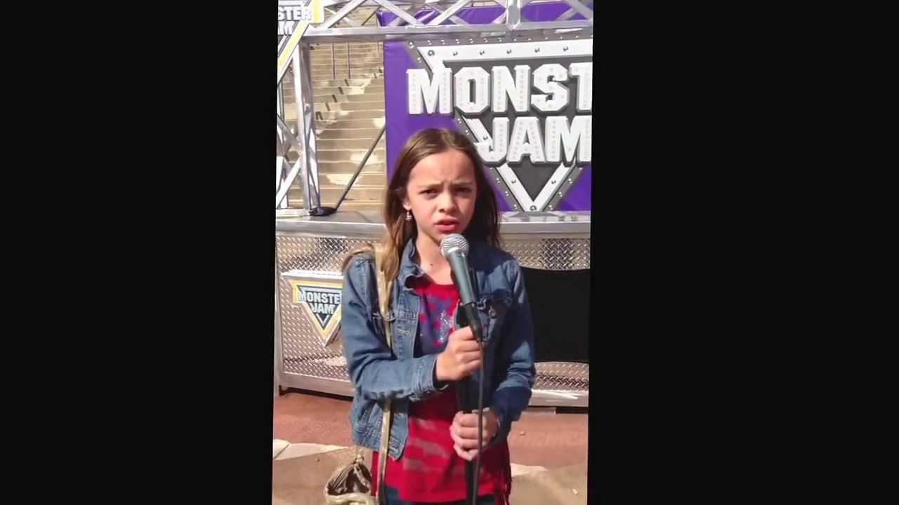 10 Yr Old Madelyn Joy Sound Check National Anthem Oakland Coliseum 