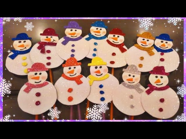 Easy Paper snowman - Christmas crafts 2023 