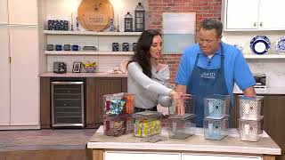Cella S/2 Stackable Organizing Bins w/ Divider Lids & Handles on QVC