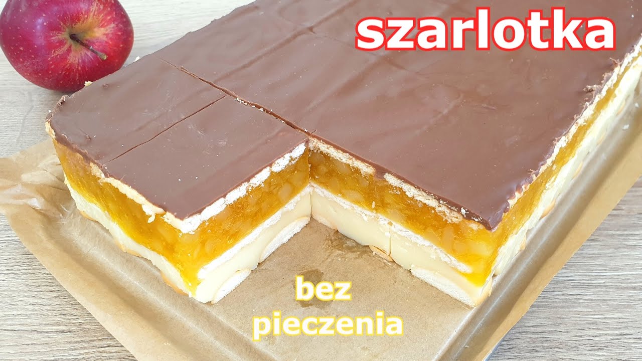 Ciasto z jabłkami bez pieczenia niesamowicie smaczne 👌 delicja jabłkowa 👍 szarlotka / jabłecznik