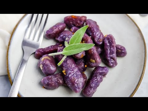 4 ingredient PURPLE SWEET POTATO GNOCCHI made quick & easy