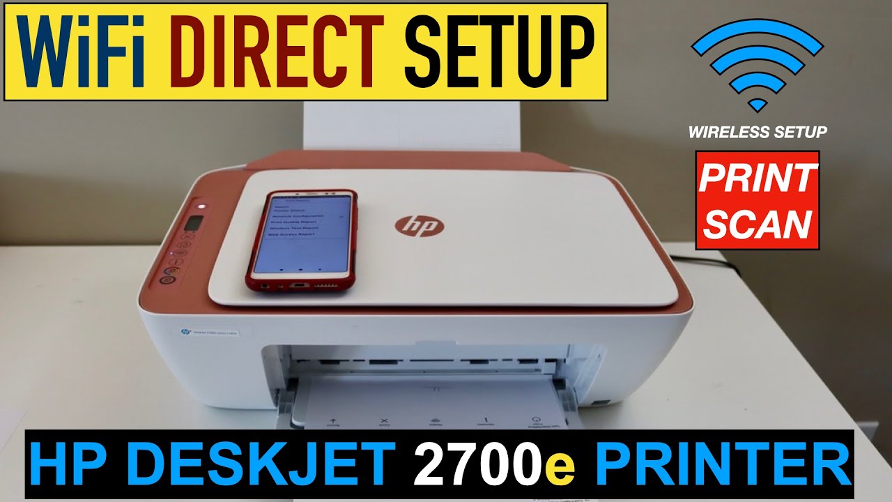 HP DeskJet 2700e WiFi Direct Setup, Inbuilt Printer WiFi. - YouTube
