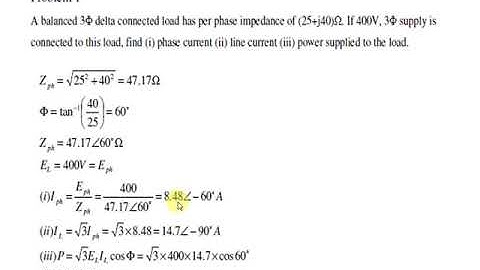 Numerical on 3-phase Delta Connection