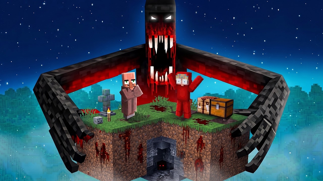 Överlever 5 Nätter på ett Läskigt Oneblock i Minecraft
