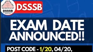 dsssb exam date