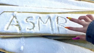 Snow Tracing ASMR (Outdoors with some Tapping)