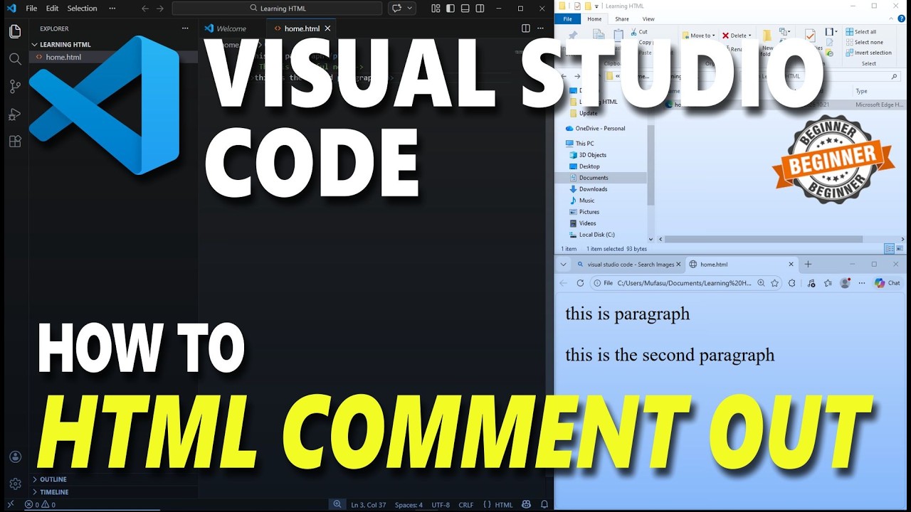Datachant Html Visual Visual Studio Code HTML How To Comment Out - YouTube