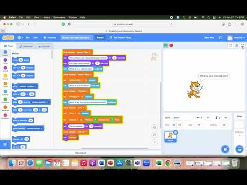 Simple Interest Calculator Demo on Scratch