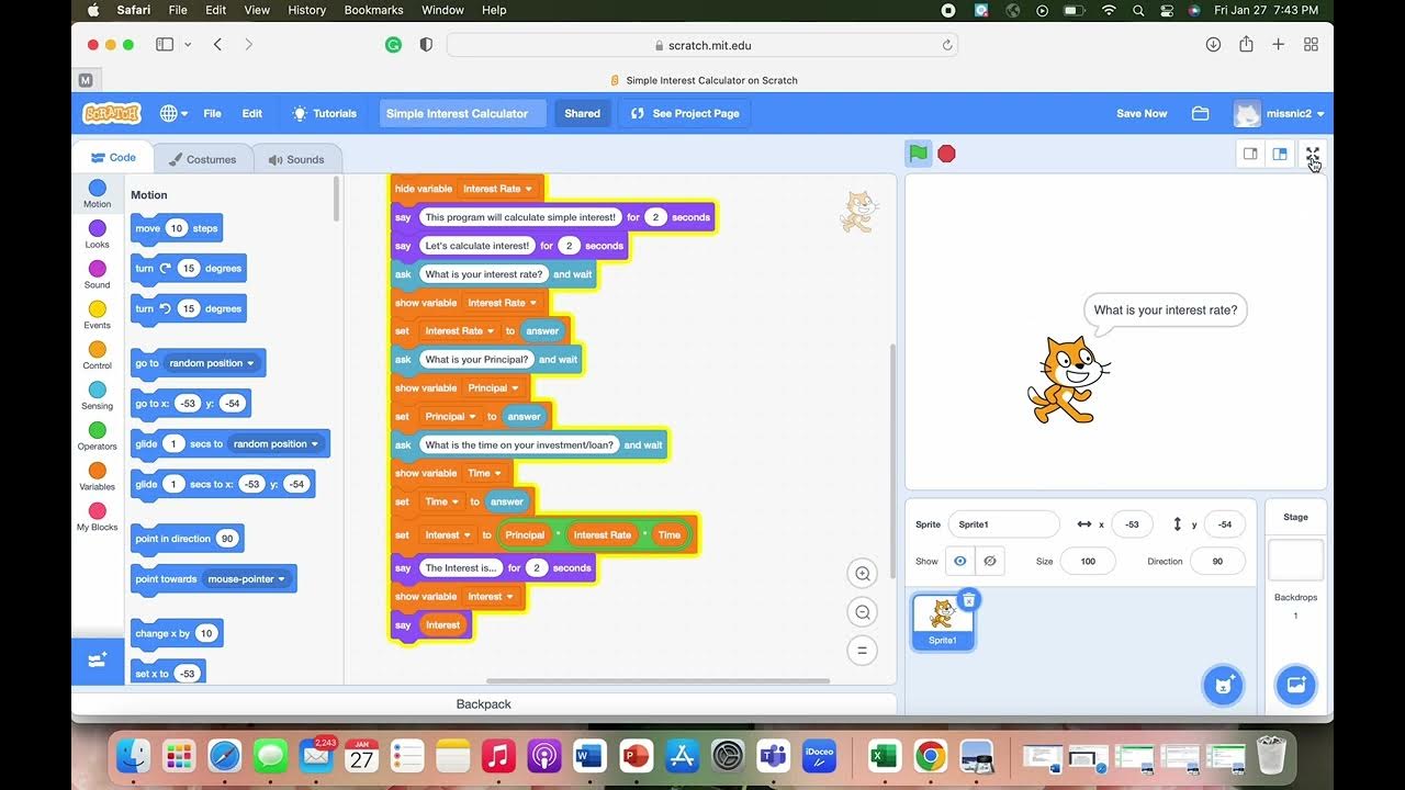 Simple Interest Calculator Demo on Scratch - YouTube