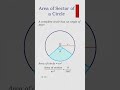 Area of Sector of a Circle #mathshorts #maths #circle #geometry #learnmath #ncertmaths #exam