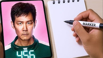 Drawing a Squid Game Character in Different Art Styles