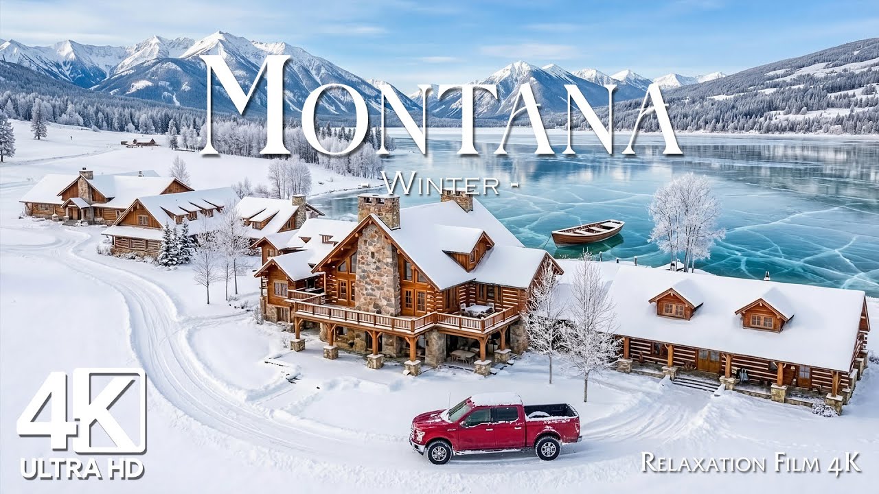Montana 4K | Winter Wonders – Snowy Forests, Alpine Lakes & Wild Peace
