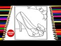 Glitter Princess Accessories coloring and drawing for Kids - Tô Màu Chiếc Giày Của Lọ Lem