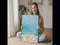 Tiny Swimmers Beach Art, Ocean Canvas Wall Decor #art #painting #canvaspainting #homedecor