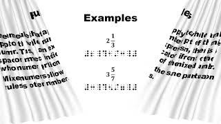 How to write Mixed Fractions Using Nemeth Braille Code