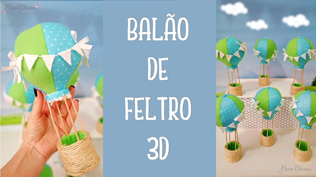 Balão de Feltro 3D - Centro de Mesa