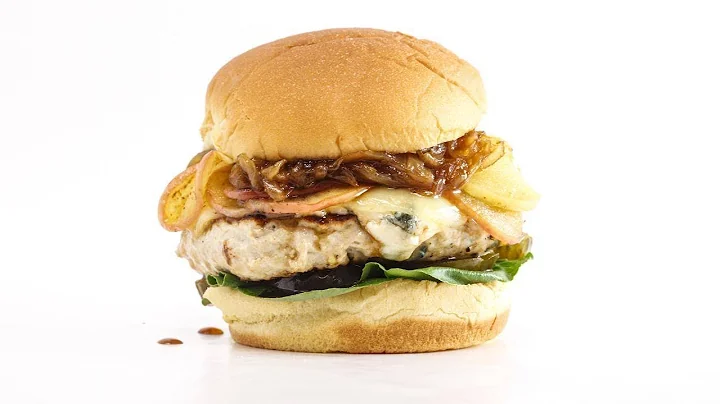 Rachael's Apple-Dijon Turkey Cheeseburgers with Ca...