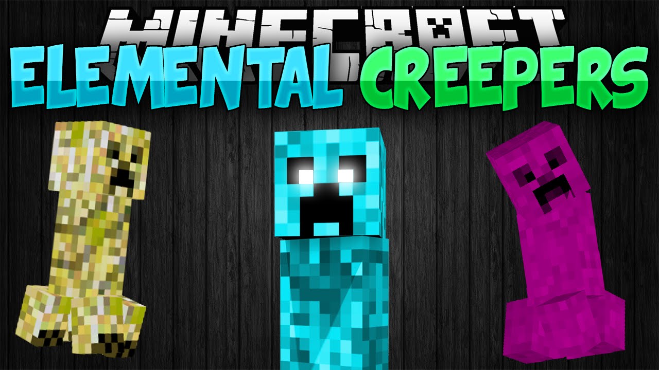 Minecraft Mods, ELEMENTAL CREEPERS!!!, Fire, Water, Ice and MORE!!!