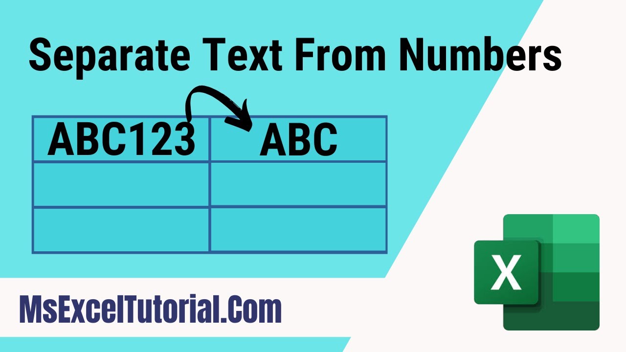 How to Separate Text from Numbers in Excel - YouTube