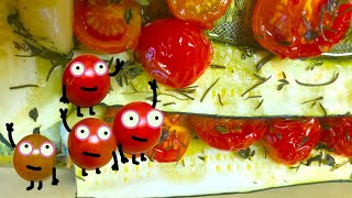 Baked Zucchini & Tomato Tian (Plus Garlic Chicken)