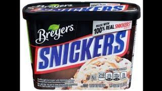 '😋🤤Breyers Snickers Ice Cream Snack Review.!🤤😋 RATE: 8.5 👍🏽 05/09/26