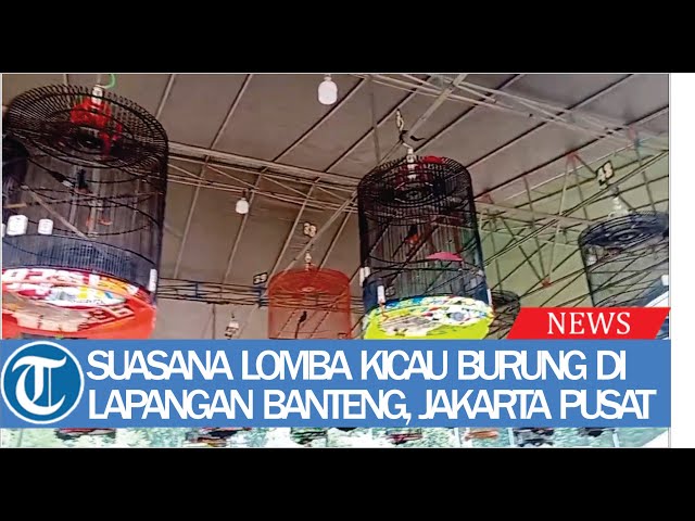 Suasana lomba kicau burung di Lapangan Banteng, Jakarta Pusat class=