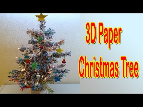 Video: Doe-het-zelf Badstof Kerstboom Van Gekleurd Papier