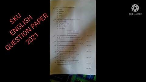 SKU UNIVERSITY question paper 2021 year communication and smart skills