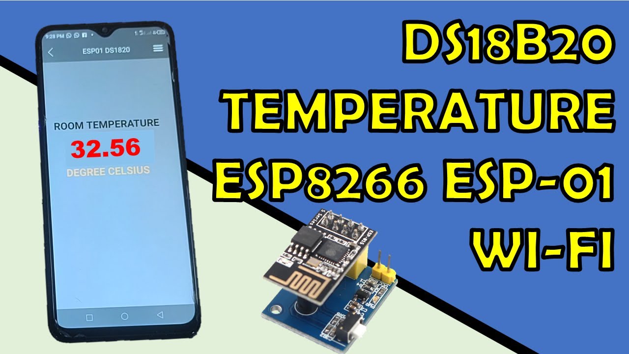 DS18B20 Temperature ESP8266 ESP 01 WIFI Module | ESP-01 Home Automation ...