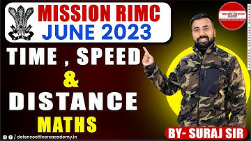 TIME SPEED & DISTANCE - MATH | LIVE🔴 | FOR ALL DEFENCE  ASPIRANTS #doa #rimc #rms #maths