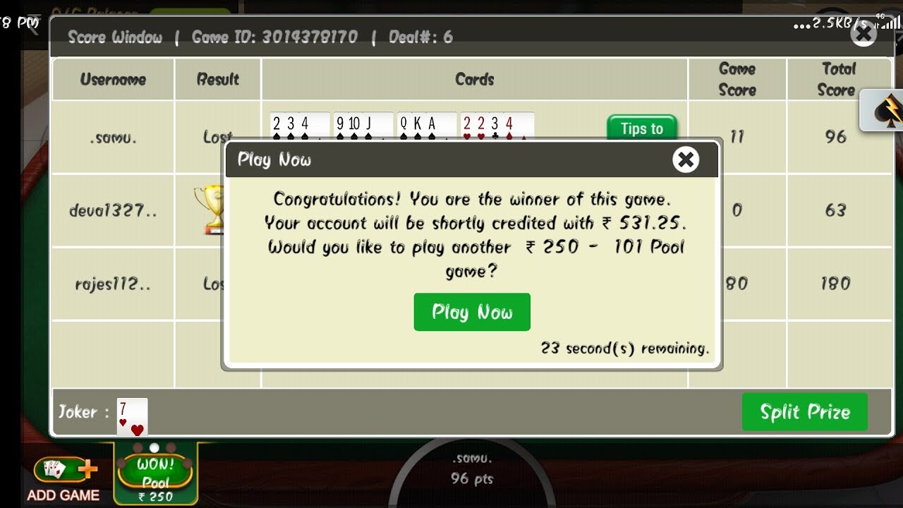Rummy Circle - 250rs 101pool rummy play win 🏆 / online rummy - YouTube