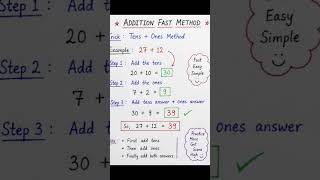 addition difficult lgta h 😟aaj mai aapko fast addition tricks bataungi ☺️
