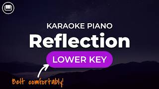 Mulan - Reflection | Movie Version (Lower Key - HD Piano Karaoke with Lyrics)