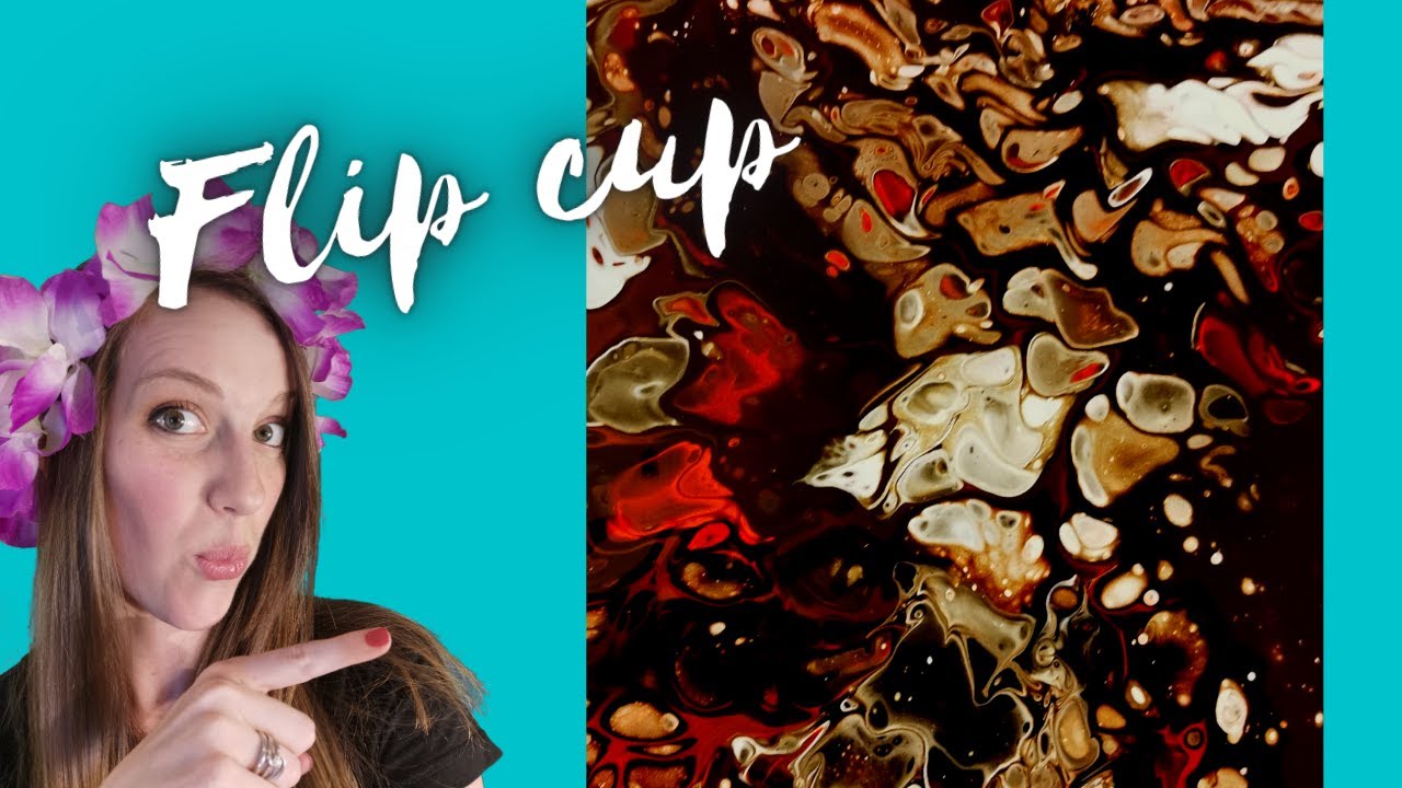 Acrylic pouring beginners technique - Flip cup - YouTube