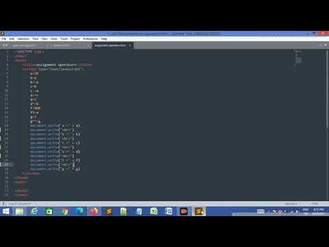 Assignment operators part 2 in javascript || V3 Coding Helper || Javascript || sublime || Notepad