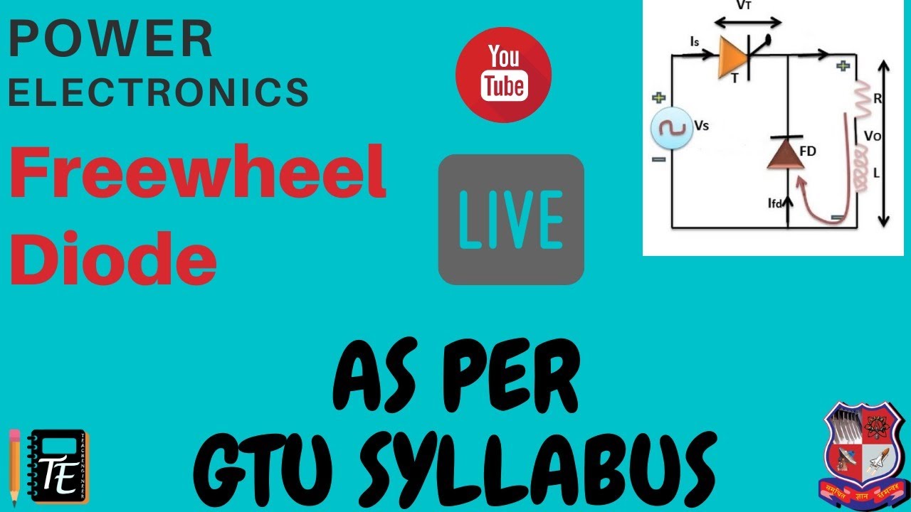 POWER ELECTRONICS Freewheeling Diode of SCR online lecture live YouTube