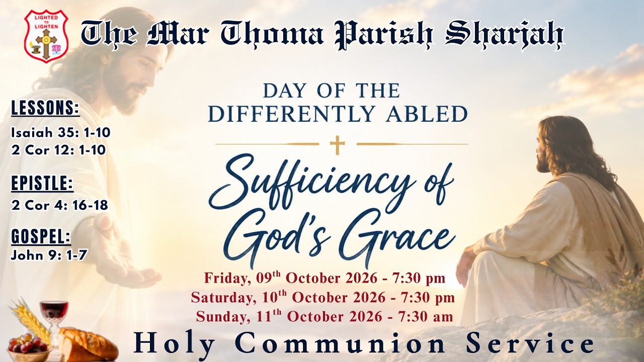 Holy Communion Service | Friday 9th October 2026 | The Mar Thoma Parish, Sharjah