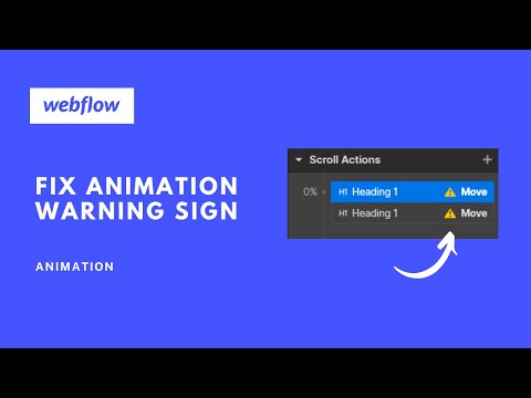 Webflow Animation Timeline warning sign Fix tutorial