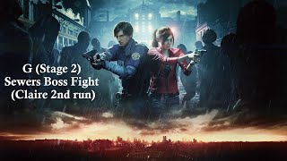 Resident Evil 2 - G Stage 2 Sewers Boss Fight Claire 2Nd Run