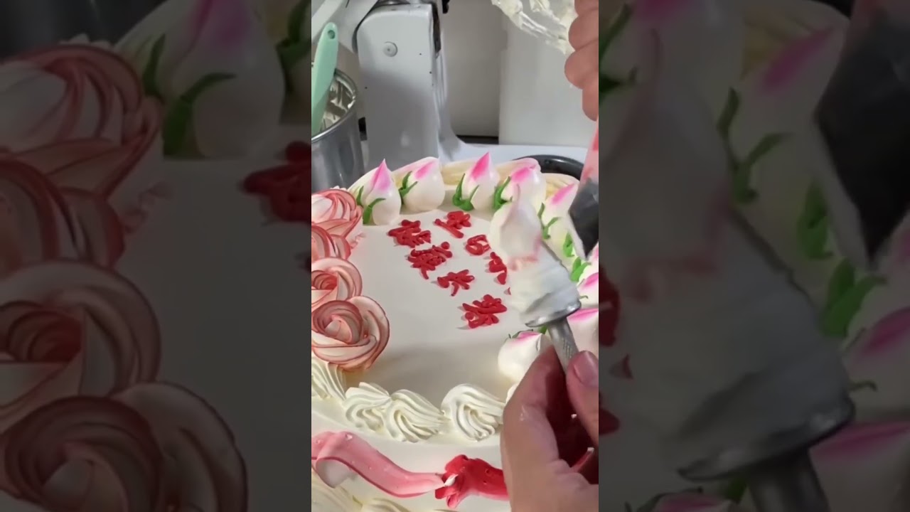 🎂 Mastering Cake Decoration  Cream Squeezing 