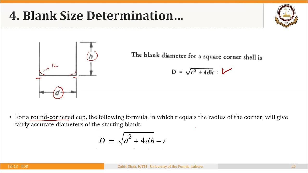 03_04_P3 Calculating the Size of Starting Blank in Deep or Cup Drawing 