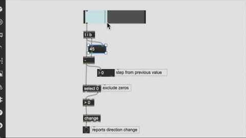 Control signal processing and motion analysis with Max/MSP
