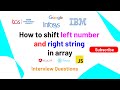 How to shift left number and right string in array || JavaScript #nodejs #reactjs #nextjs #vuejs