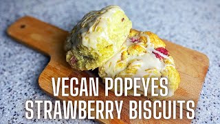 VEGAN POPEYES STRAWBERRY BISCUITS | Katie Makes It Vegan