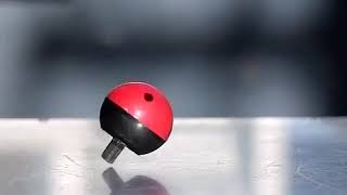 Top4: Rod Cross Paper: Slow Motion Red Black Tippy Top Rises and Jumps