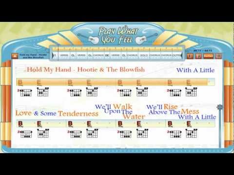 Hold My Hand - Hootie & The Blowfish - Guitaraoke, Chords & Lyrics, Lesson 2 - playwhatyoufeel