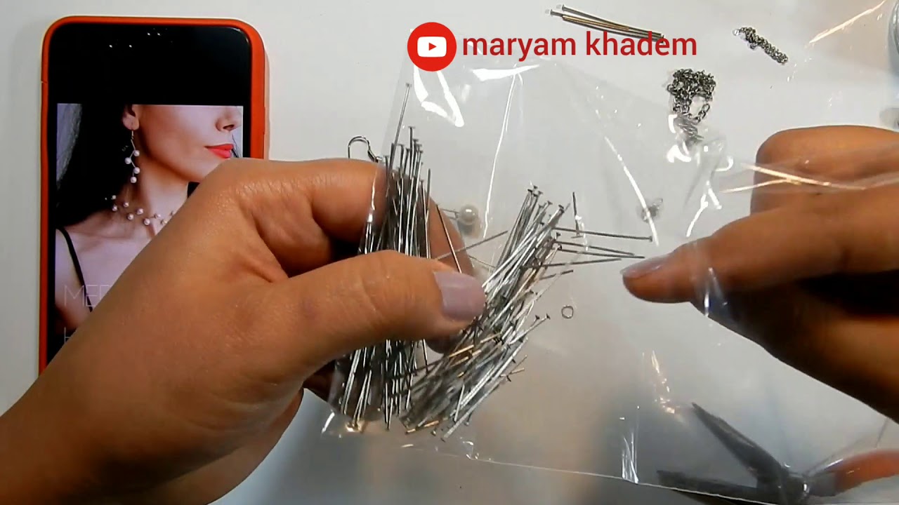 آموزش ساخت گوشواره و گردنبند مرواریدی