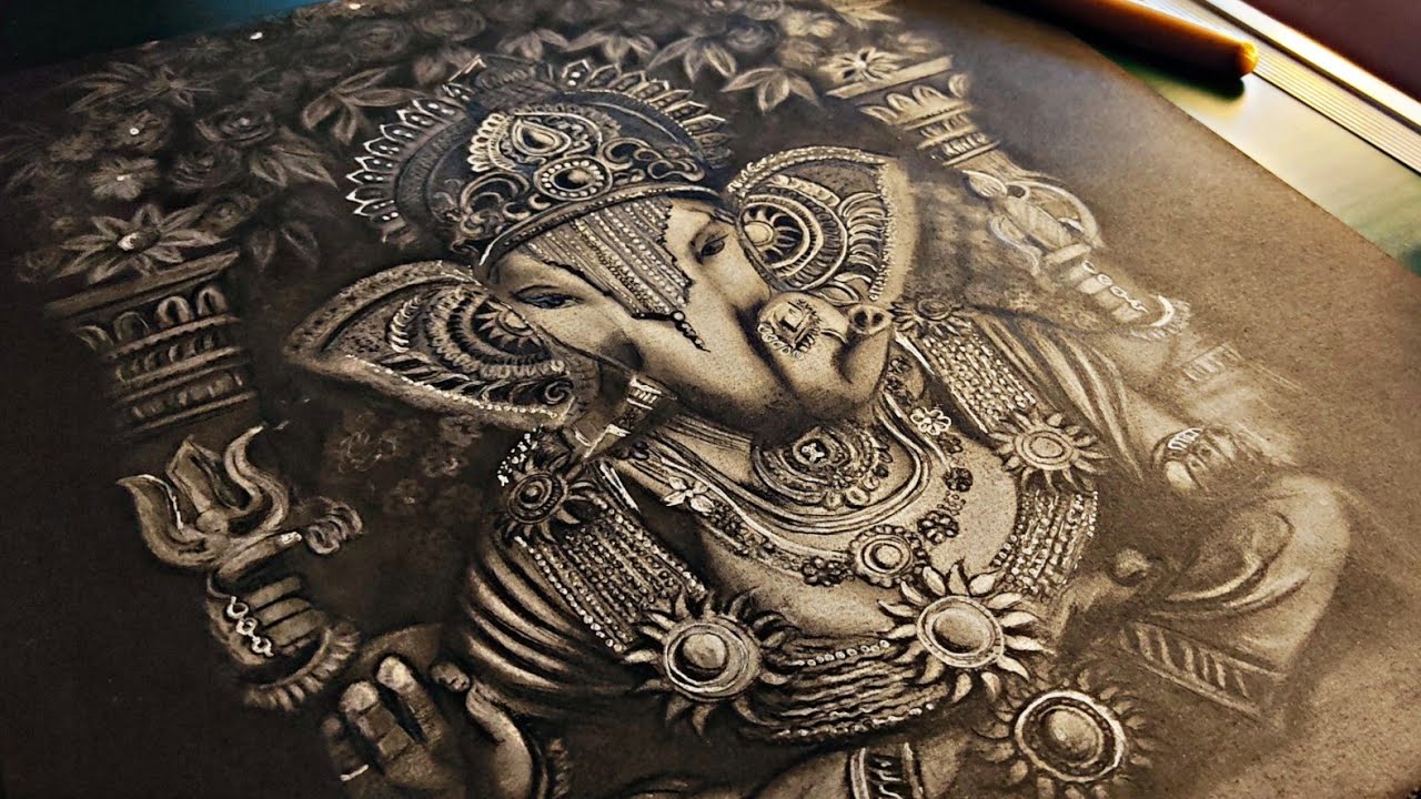 HOW TO DRAW LORD GANESHA Realistic pencils Sketch of ganpati bappa